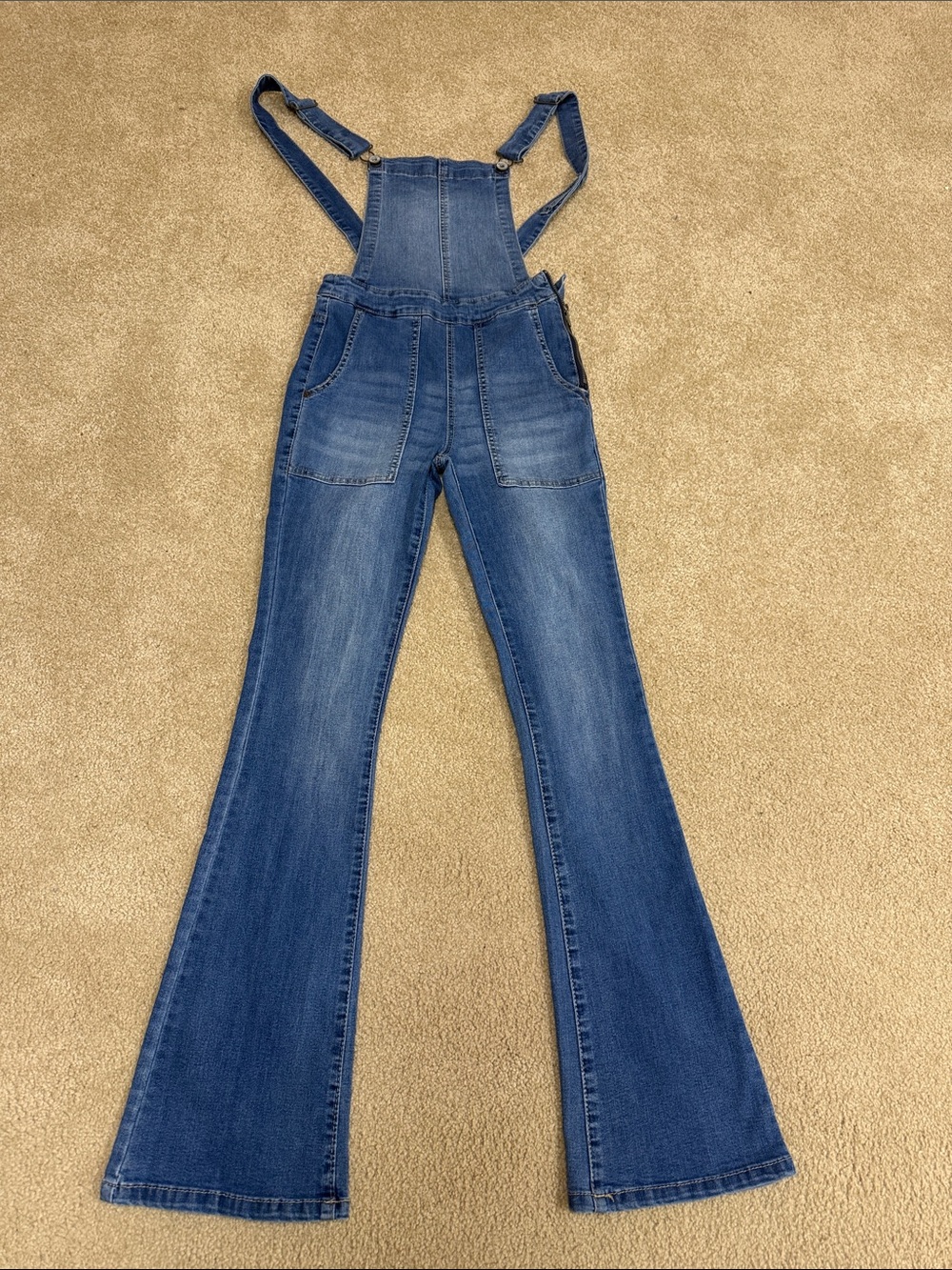 Wallflower Blue Denim Flared Overalls